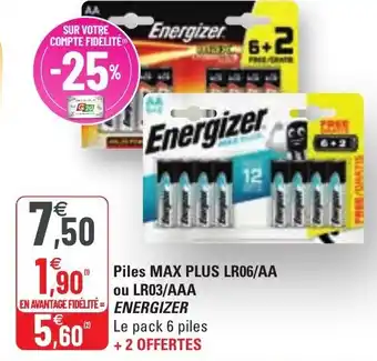 G20 Piles Max Plus LR06/AA offre