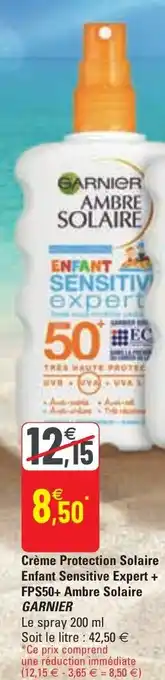 G20 Crème Protection Solaire Enfant Sensitive Expert offre