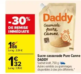 Carrefour Drive Sucre cassonade pure canne daddy offre