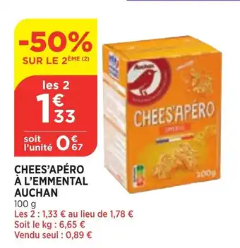 Bi1 AUCHAN cheese'apéro à l'emmental offre