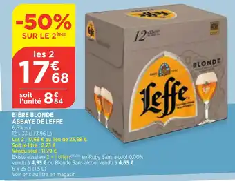 Bi1 LEFFE bière blonde abbate de leffe offre