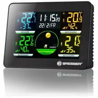 Station météo avec thermomètre et hygromètre sur 4 zones - bresser