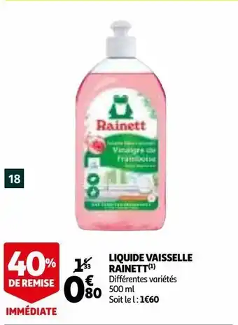 Auchan Supermarché Liquide vaisselle rainett offre