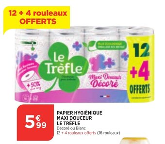 Bi1 LE TRÉFLE papier hygiènique maxi douceur offre