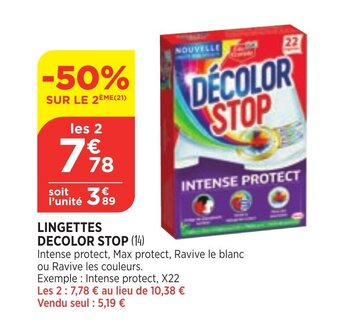 Bi1 DECOLOR STOP lingettes offre