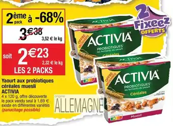 Cora x Carrefour ACTIVIA yaourt aux probiotiques céréales muelsi offre