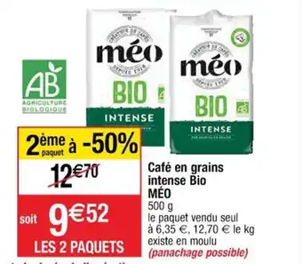 Cora x Carrefour MÉO café en grains intense bio offre