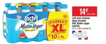 Cora x Carrefour LACTEL lait sans lactose demi-écrémé UHT matin léger offre