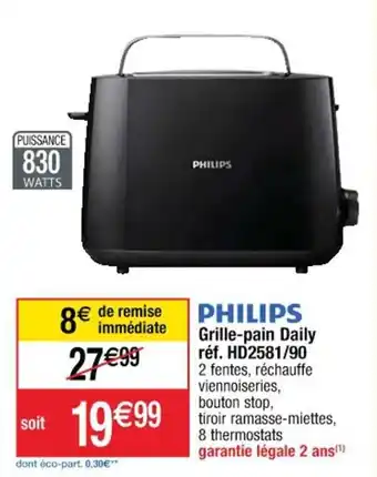 Cora x Carrefour PHILIPS grille-pain daily offre