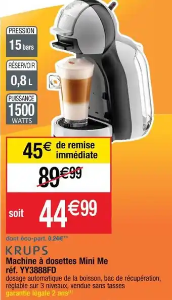 Cora x Carrefour KRUPS machine à dosettes mini me offre