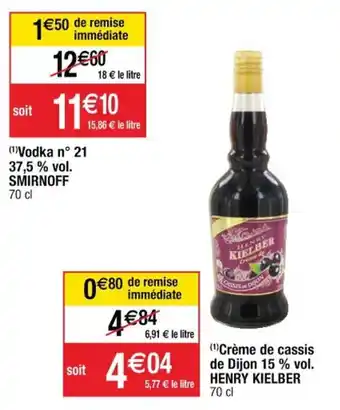 Cora x Carrefour HENRY KJELBER crème de cassis de dijon 15% vol. offre