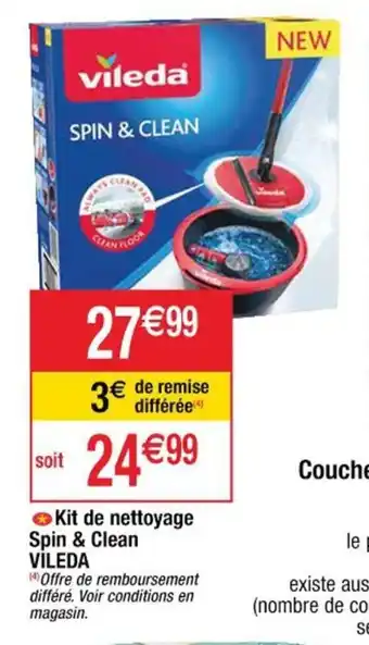 Cora x Carrefour VILEDA kit de nettoyage spin & clean offre