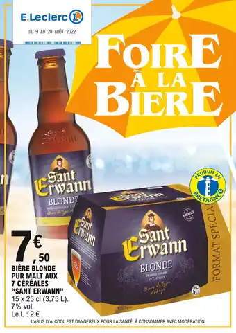 "SANT ERWANN" bière blonde pur malt aux 7 céréales