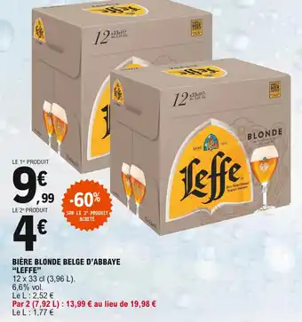 E.Leclerc "LEFFE" bière blonde belge d'abbaye offre
