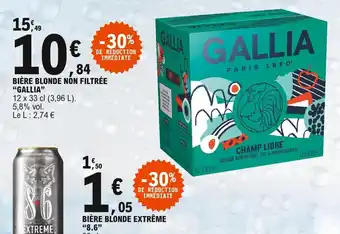 E.Leclerc "GALLIA" bière blonde non filtrée offre