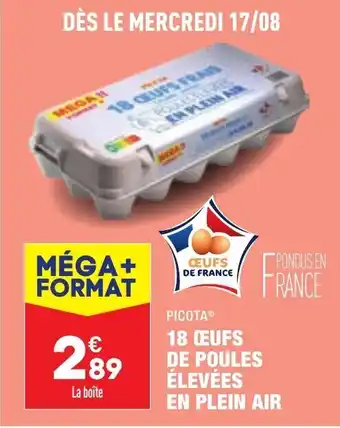 ALDI FICOTA 18 œufs de poules élevées en plein air offre