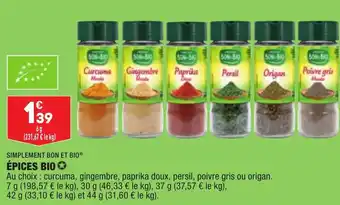 ALDI SIMPLEMENT BON ET BIO épices bio offre