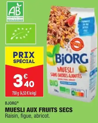 ALDI BJORG muesli aux fruits secs offre