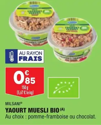 ALDI MILSANI yaourt muesli bio offre