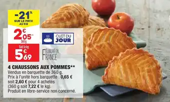 ALDI 4 chaussons aux pommes offre