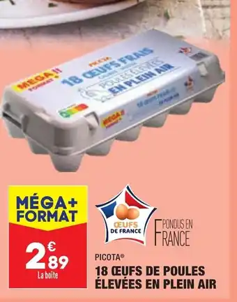 ALDI Picota 18 Œufs de Poules élevées En Plein Air offre