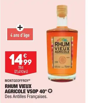 ALDI Rhum Vieux Agricole Vsop 40 offre