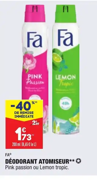 ALDI Fa Déodorant Atomiseur offre