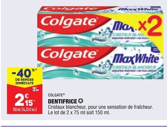 ALDI Colgate Dentifrice offre