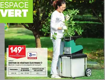 ALDI Ferrex Broyeur de Végétaux électrique offre
