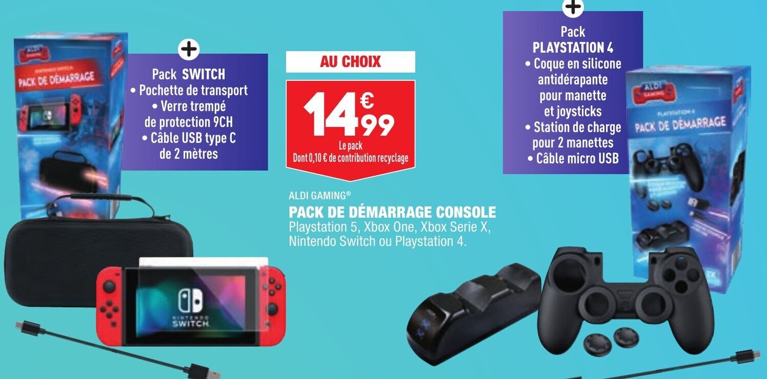 Promo Aldi Gaming pack de Démarrage Console chez ALDI