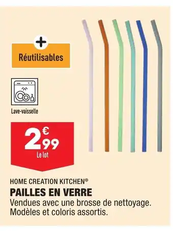 ALDI Home Creation Kitchen Pailles En Verre offre