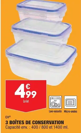 ALDI 3 Boîtes de Conservation offre