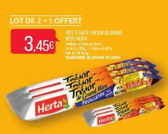 Match Herta Pâte à Tarte Trésor de Grand Mère offre