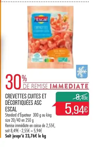 Match Escal Crevettes Cuites Et Décortiquées ASC offre
