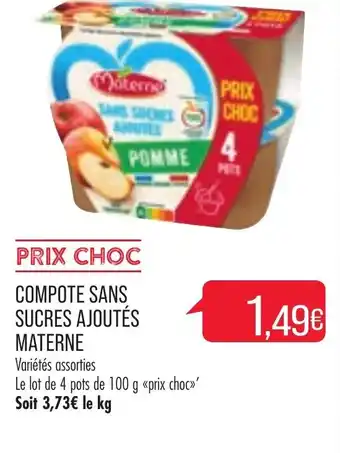 Match Materne Compote Sans Sucres Ajoutés offre