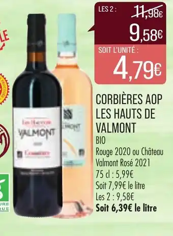 Match Valmont Corbières AOP Les Hauts de offre
