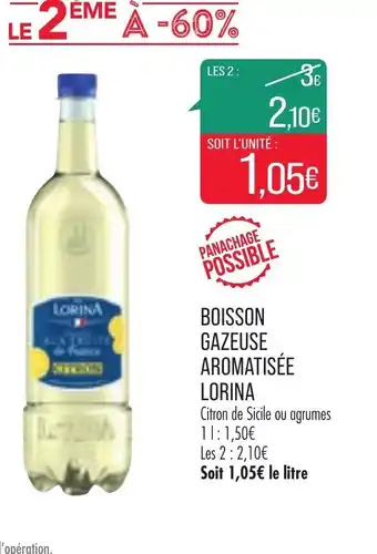 Match Lorina Boisson gazeuse Aromatisée offre