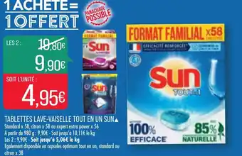 Match Tablettes Lave-Vaiselle Tout En Un Sun offre