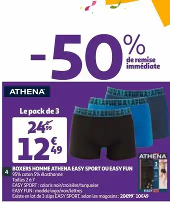 Boxers homme athena easy sport ou easy fun