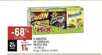 Spar 5 variétés de céréales nestlé mix offre