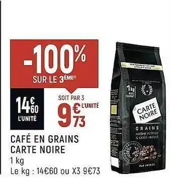 Spar Café en grains carte noire offre