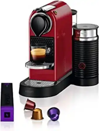 Amazon Krups nespresso citiz & milk machine à café automatique espresso à dosette pot à lait rouge yy4116fd offre
