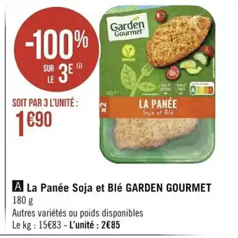 Géant Casino Garden Gourmet La panée Soja Et Blé offre