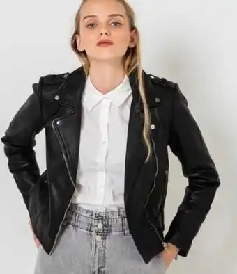 Veste biker cuir femme tannage végétal