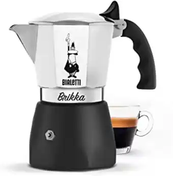 Amazon Bialetti cafetière new brikka 4 tasses (170 ml), espresso crémeux comme au bar, ne convient pas aux plaques à induction, t... offre