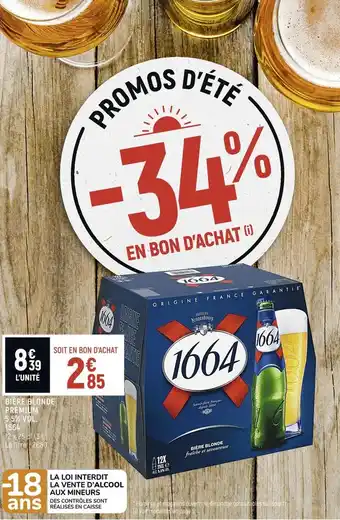 Petit Casino 1664 bière blonde premium 5,5% vol. offre