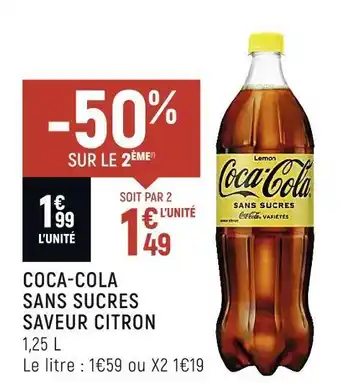 Petit Casino Coca-cola coca-cola sans sucres saveur citron offre
