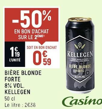 Petit Casino Kellegen bière blonde forte 8% vol. offre