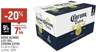 Petit Casino Corona extra bière blonde 4,5% vol. offre