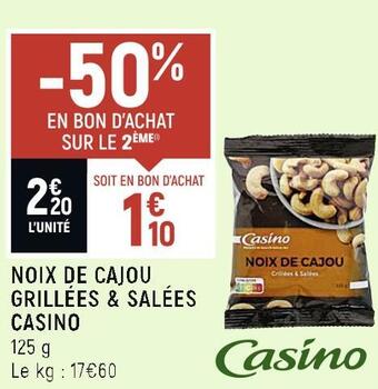 Petit Casino Casino noix de cajou grillées & salées offre
